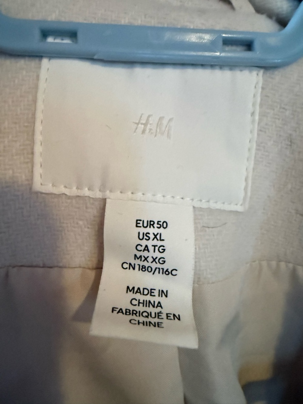 H&M Cream Belted Coat with Label Detail - Picture 3 of 10